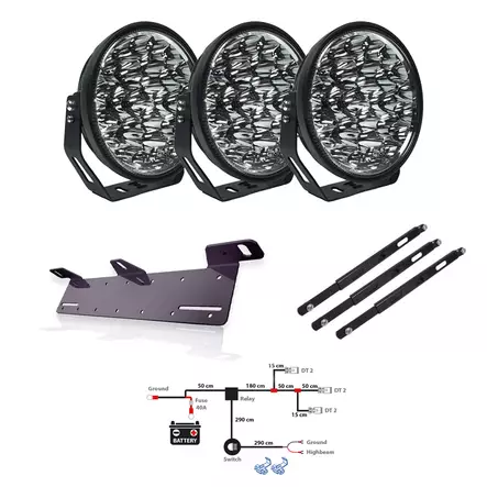 3-Pack W9 Phoenix DARK EDITION Komplett LED-Extraljuspaket - LED-extraljus - 8020108353 - 1